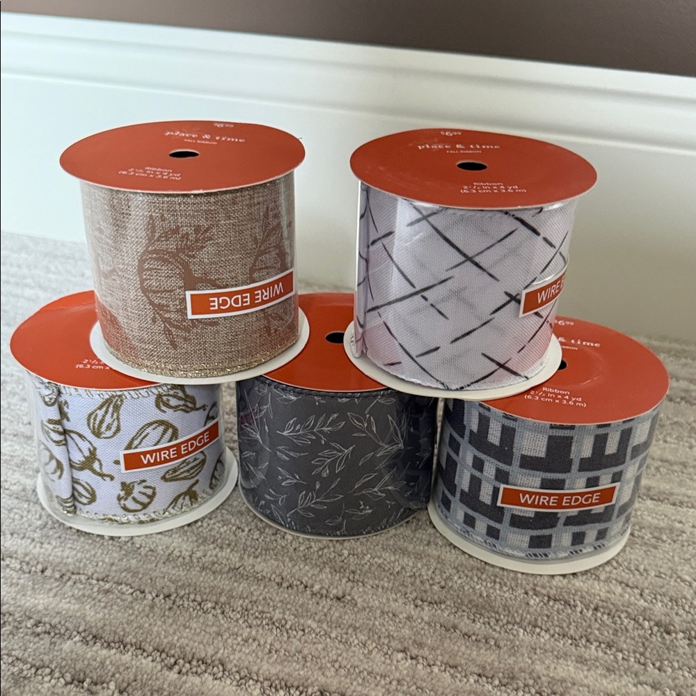 Fall Themed Wired Ribbon Set